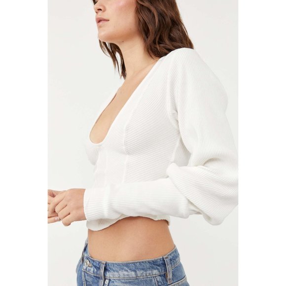 NWT Free People Petra Top / Bright White - Picture 4 of 7